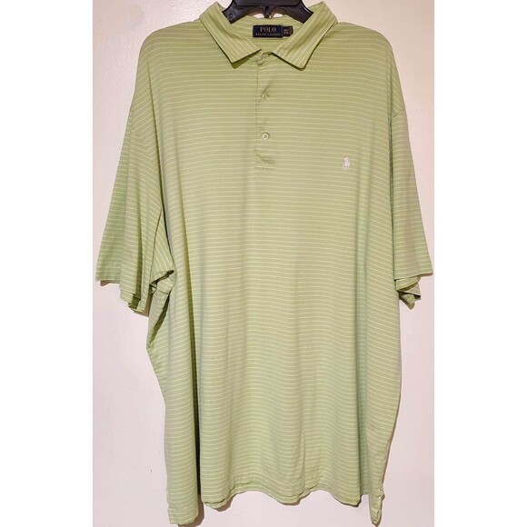 Ralph Lauren Other - Mens RALPH LAUREN 3XLT Short Sleeve Polo Shirt Lime Green / White Big & Tall